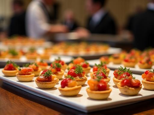 Professionell angerichtete Häppchen für ein Catering-Event