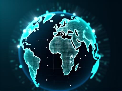 Weltkarte mit verbundenen Punkten zur Symbolisierung des globalen Handels